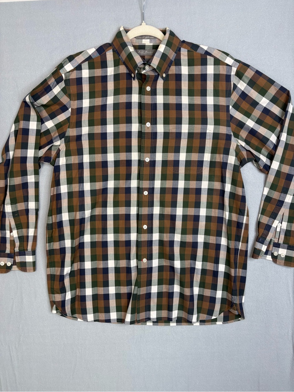Daniel Cremieux Brown Green Navy Plaid Button-Down Shirt
